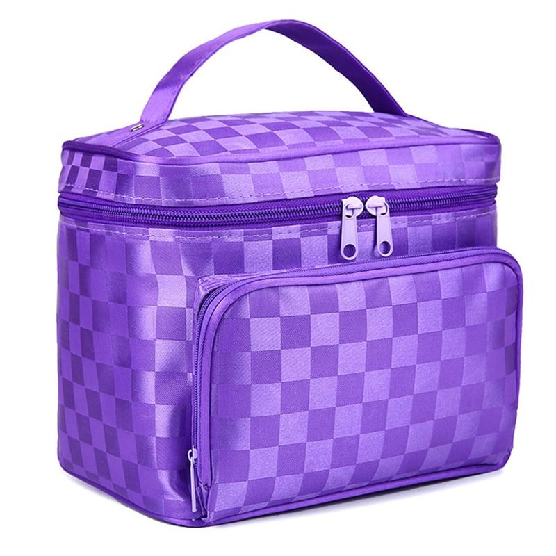 Woman Cosmetic Bags Striped Pattern Organizer Makeup Bag Travel Toiletry Large Capacity Storage Beauty