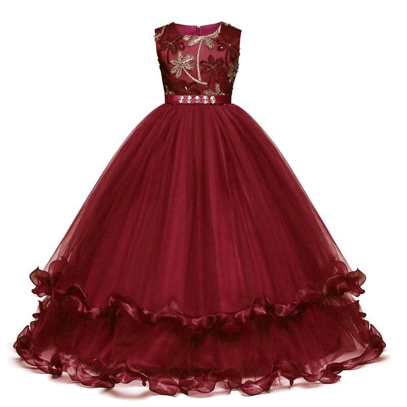 Wedding Party Formal Ball Gown And Embroidery Dresses For Girls