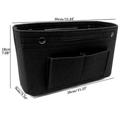 Makeup Storage Organizer,Felt Cloth Insert Cosmetic Bag Multi-pockets Fits in Handbag Toiletry for Travel Organizer