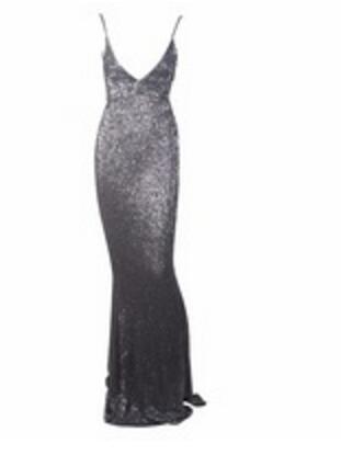 Ladies' Long Dress with Elastic Collar & Open Back