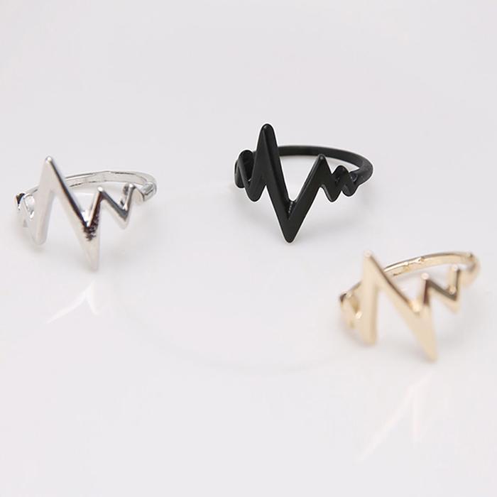 Alloy Fashion Popular Ecg Wave Couples Rings