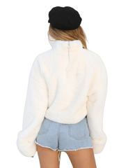Thick Lambswool Winter Women Jacket Faux Fur Wool Coats Back Zippers