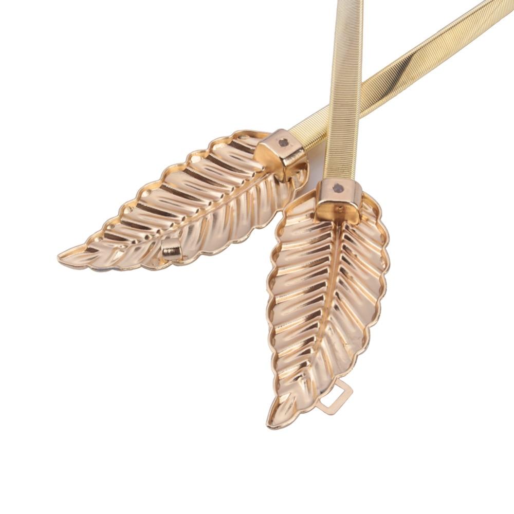 Women Metal Vintage Waist Belt Leaf Design Chain