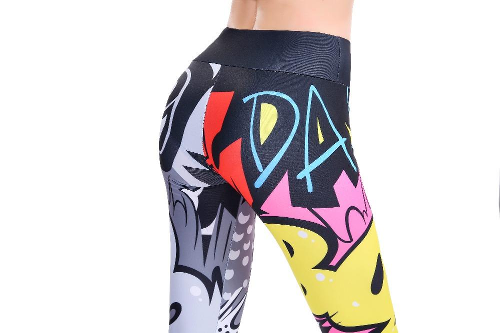 Women Digital Printing Workout Leggings High Waist Push Up