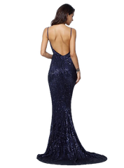 Ladies' Long Dress with Elastic Collar & Open Back