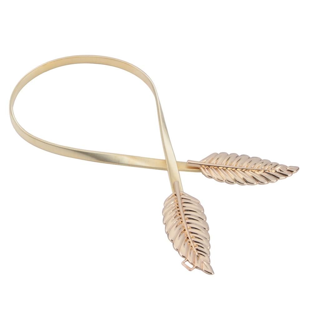 Women Metal Vintage Waist Belt Leaf Design Chain