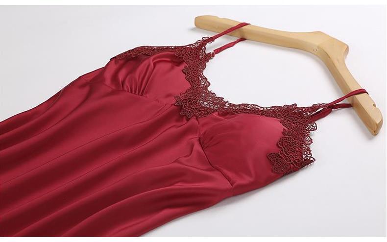 Women smooth Pajamas 5 Pieces Satin Silk Sleepwear With Chest Pads