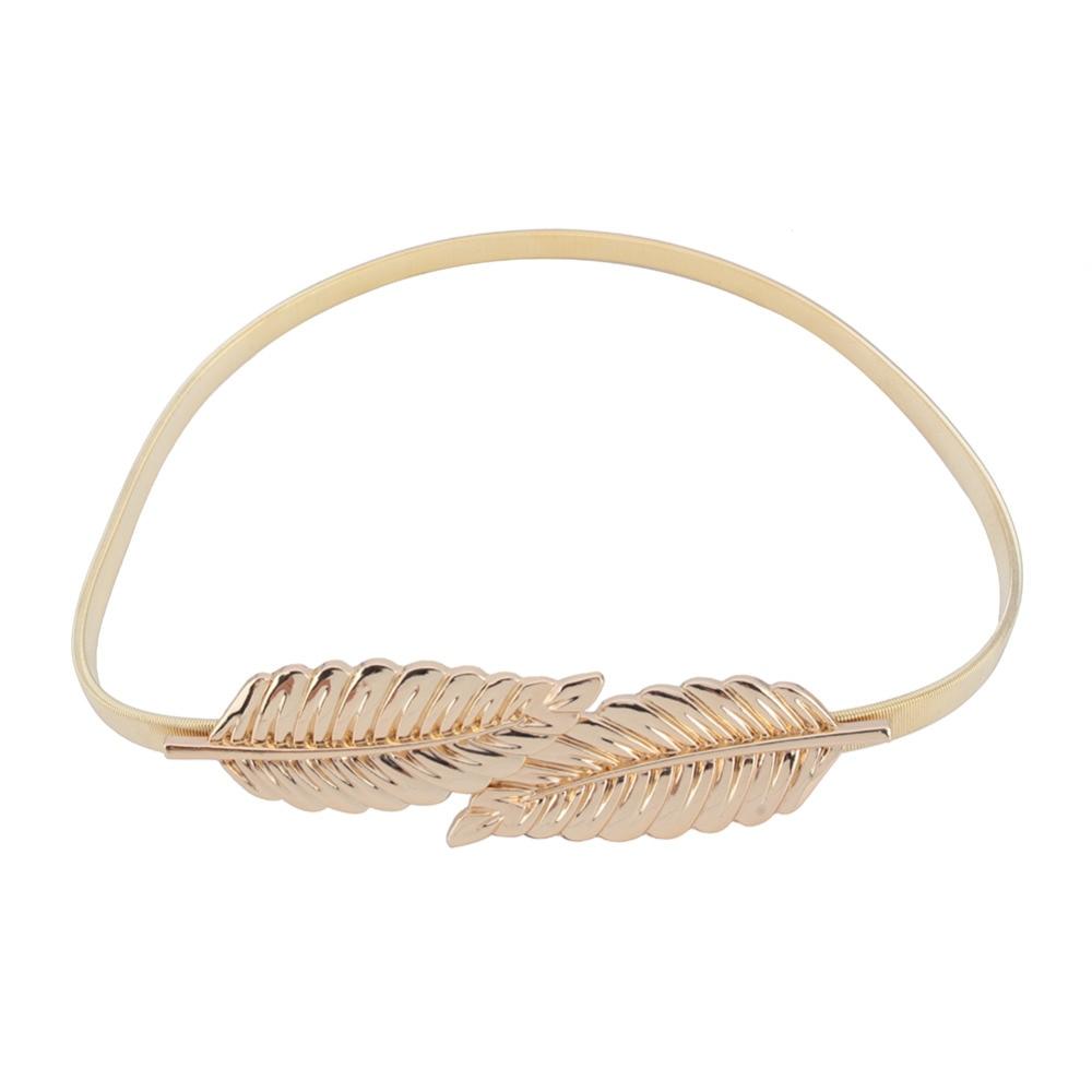Women Metal Vintage Waist Belt Leaf Design Chain