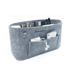 Makeup Storage Organizer,Felt Cloth Insert Cosmetic Bag Multi-pockets Fits in Handbag Toiletry for Travel Organizer