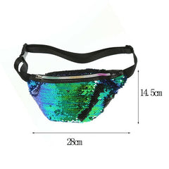 Waist Bags PU Glitter Sequin Waterproof Chest Handbag Unisex Fanny Pack Belly Pouch