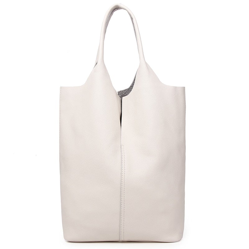 Luxury Soft Genuine Leather Women Shoulder Bag Natural Leather Casual Female Totes Bag Brand Designer Large Lady Handbag