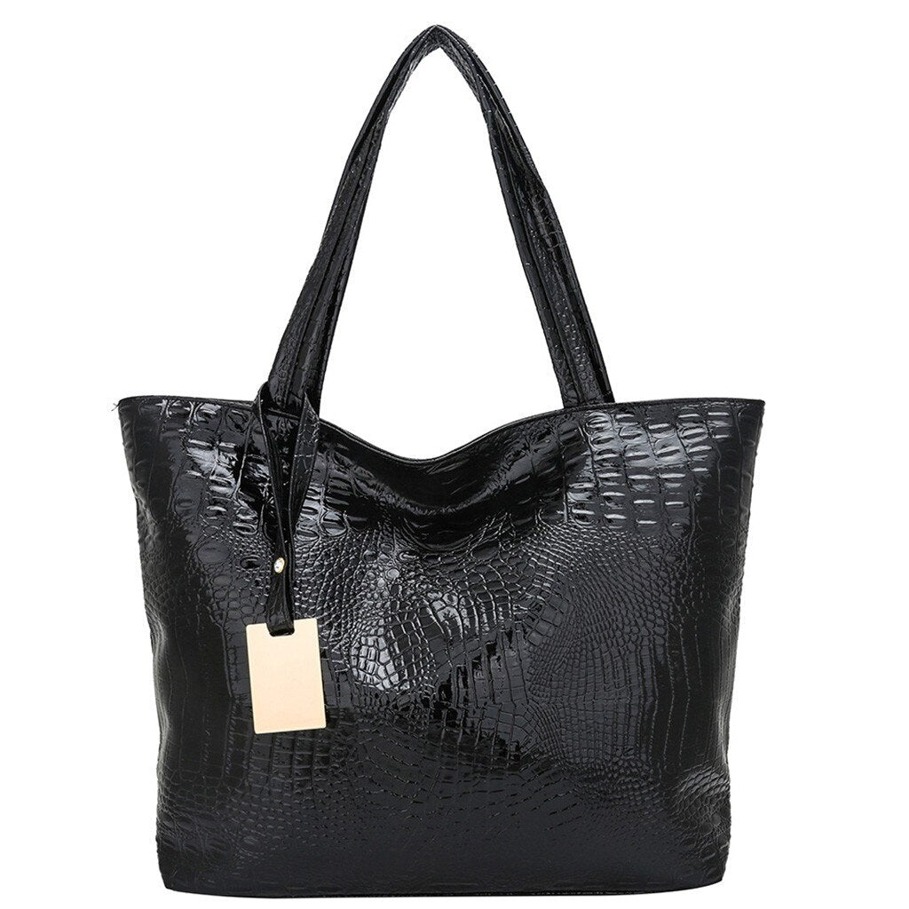 Fashion Alligator Solid Large Capacity Bags for women Shoulder Tote Handbag