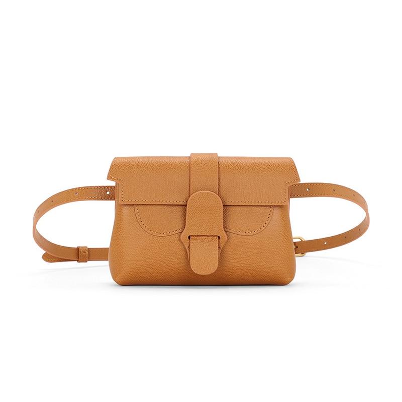 Stylish leather waist pack women Retro Messenger bag leather breast Pouch