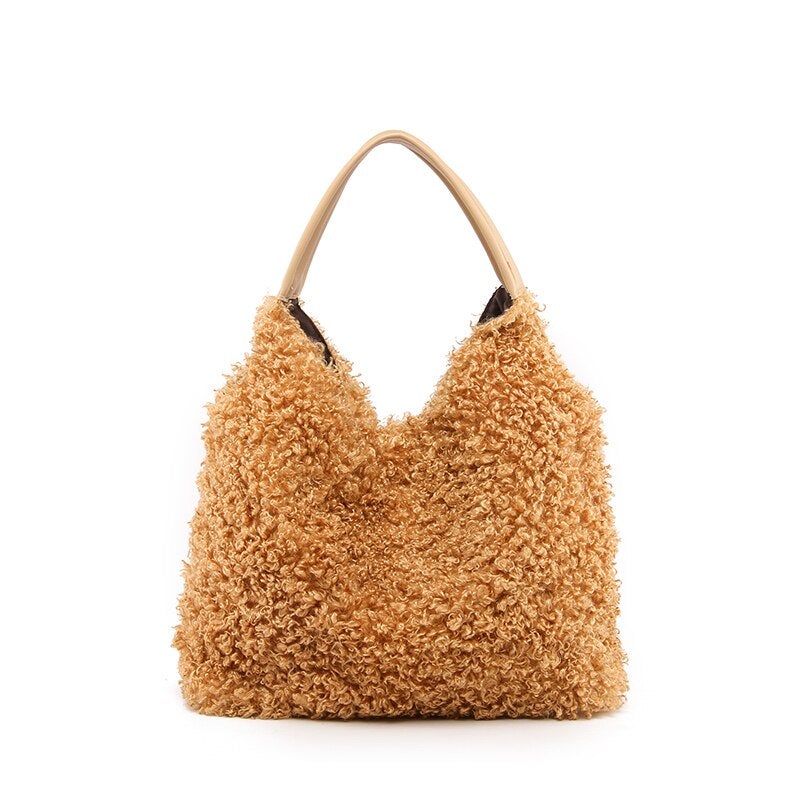 Ladies Handbag Plush Shoulder Bag Female Fashion Large Capacity Messenger Bag Girl Casual Handbag
