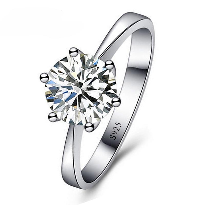 Romantic Wedding Rings Jewelry Cubic Zirconia 925 Sterling