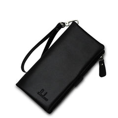 Men Genuine Leather Multifunction Zipper Long Big Capacity Business Wallet