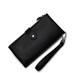 Men Genuine Leather Multifunction Zipper Long Big Capacity Business Wallet