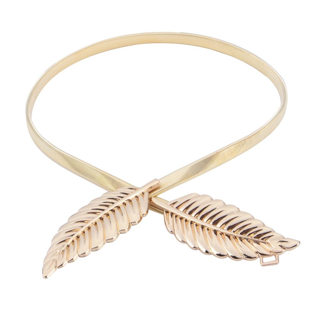Women Metal Vintage Waist Belt Leaf Design Chain