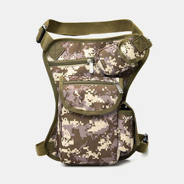 Men Canvas Camouflage Tactical Outdoor Multifunction Casual Travel Sport Fishing Gear Bag Waist Leg For Riding Cycling