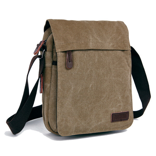 Men Women Canvas Leisure Multi Pocket Crossboby Bag Capacity Shoulder Bag