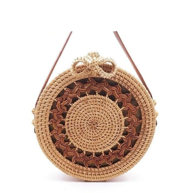 Women Handmade Straw Cross Body Bag Bohemia