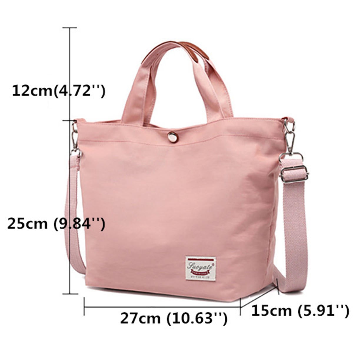 Women Canvas Tote Bag Solid Handbag Large Capacity Leisure Crossbody Bag