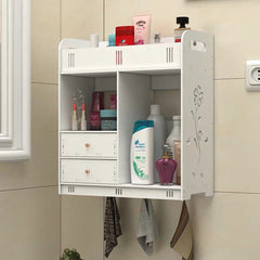 Bathroom Wall Mounted Storage Rack Towels Shower Gel Shampoo Organizer Home Office Living Room Kitchen Furniture