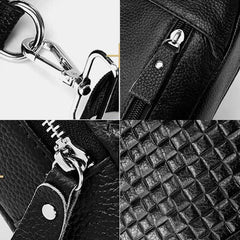 Men Genuine Leather Casual Outdoor Embossed Pattern Wear-resistance Chest Bag Shoulder Bag