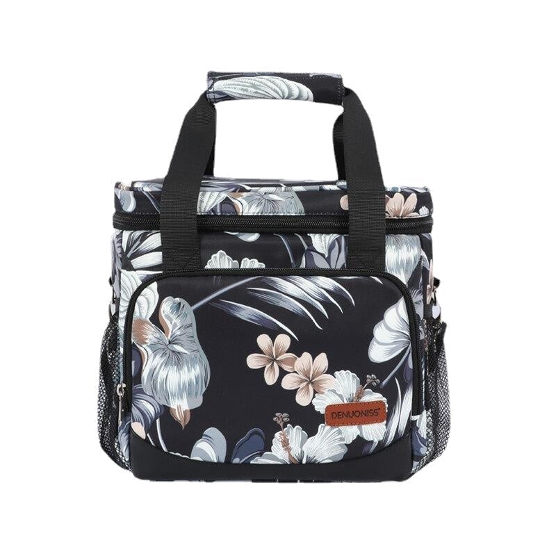 Women Multifunction Waterproof Print Lunch Box Crossbody Bag