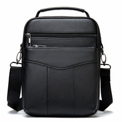 Men Genuine Leather Retro Business Vertical Handbag Crossbody Bag