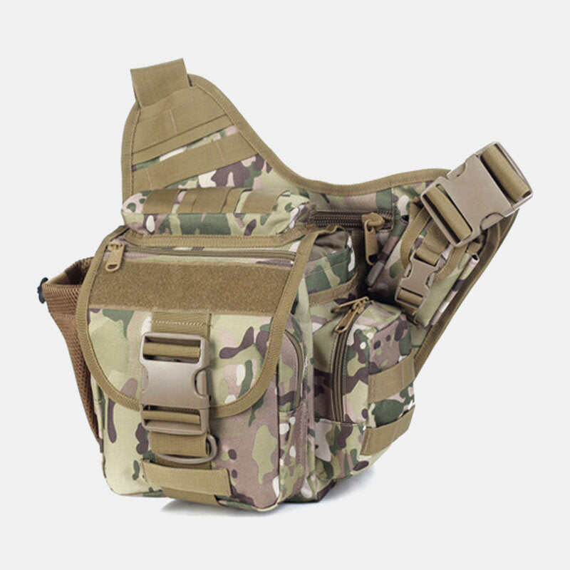 Unisex Oxford Cloth Tactical Camouflage Outdoor Game Riding Multi-carry Saddle Bag Crossbody Bag Waist Bag Backpack