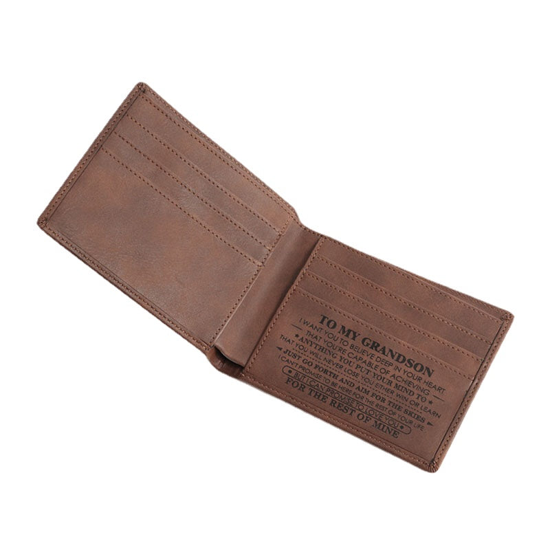 Men Bifold Leather Wallets Laser Laser Lettering PU Leather Card Holder Coin Purse Wallets