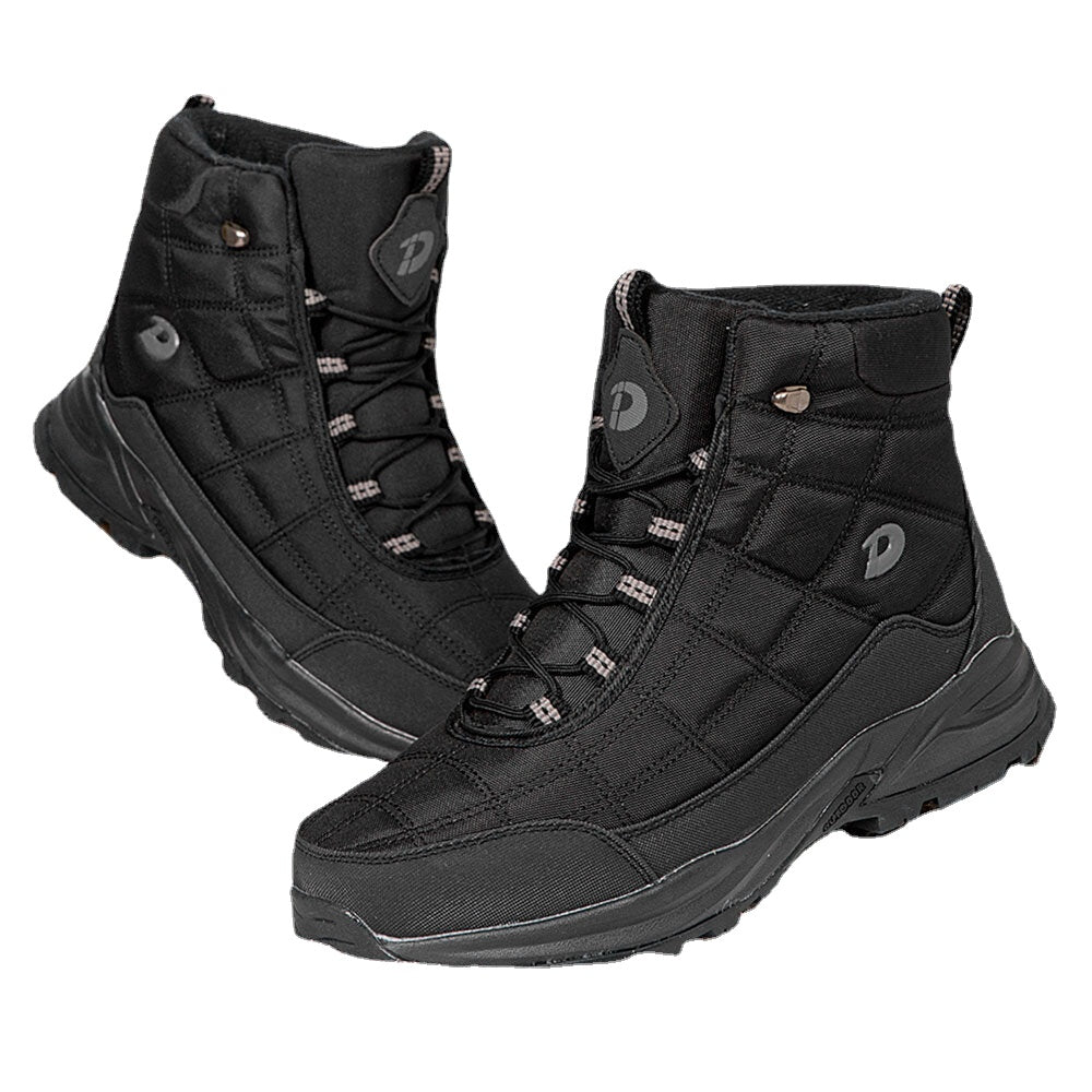 Men's Waterproof Non-Slip Winter Snow Boots - Warm, Windproof, Plus Velvet Lining