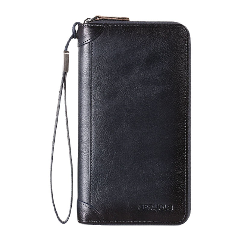 Men Rubbed Color Cowhide RFID Anti-magnetic 45 Card Slot Card Case Organ Card Holder Clutch Wallets