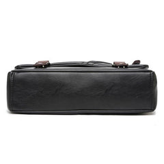 Men Black Messenger Bag PU Leather Business Shoulder Casual Laptop