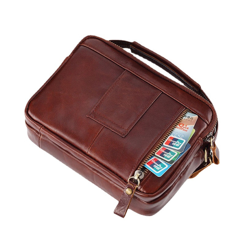 Men Genuine Leather Small Crossbody Bag Handbag Phone Bag