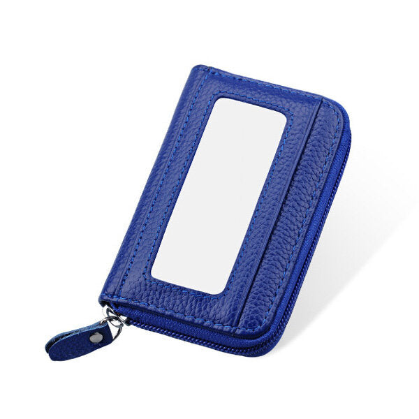 Men Women Leather Capacity Card Holder Portable Coin Bag