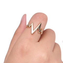 Alloy Fashion Popular Ecg Wave Couples Rings