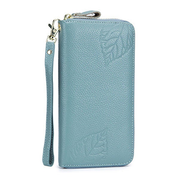 RFID Genuine Leather 6inch Phone Bag High Capacity Long Wallet Clutch Purse For Women