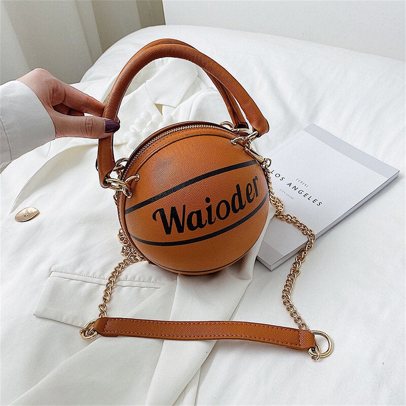 women fashion basketball football chains casual handbag crossbody bag