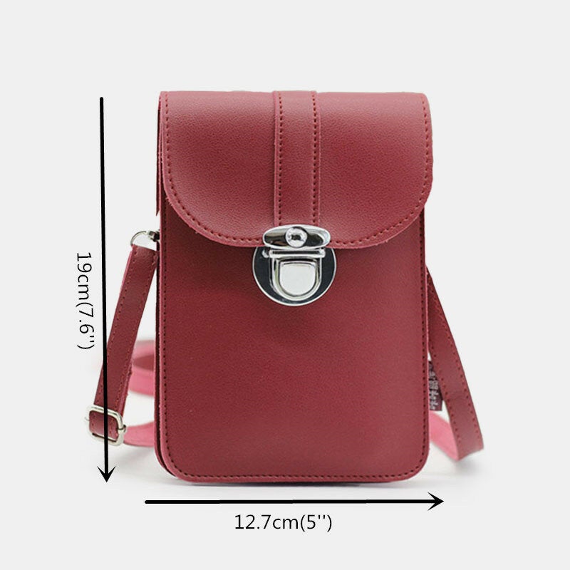 Women Casual Patchwork 6.3 inch Touch Screen Phone Bag Crossbody Bag