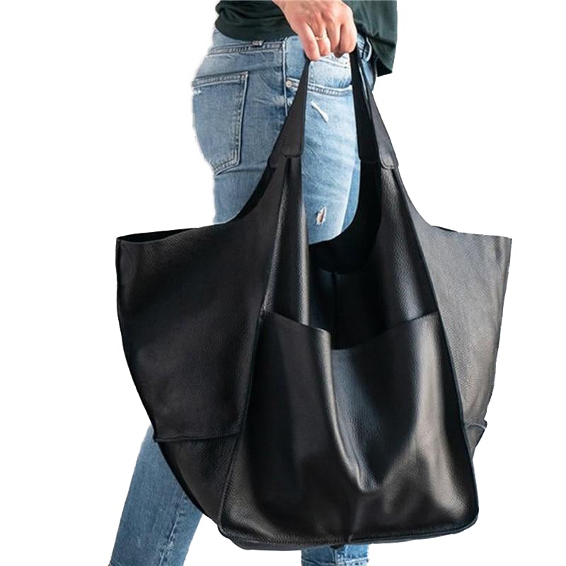 Casual Soft Large Capacity Tote Women Handbags Designer Look Luxury Pu Leather Shoulder Bag