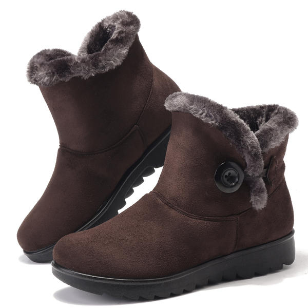 Women Buckle Comfortable Keep Warm Soft Ankle Snow Boots