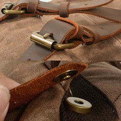 Men Vintage Canvas Anti-theft Waterproof Travel Bag Backpack Camping Bag