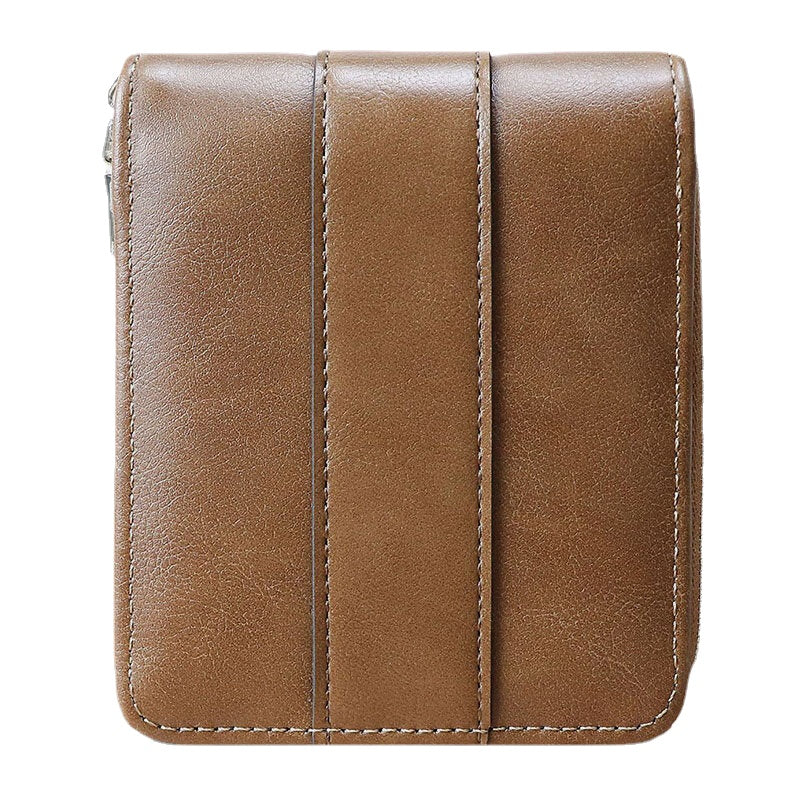 Men Faux Leather Retro Classical Wax Leather Multi-slot Card Holder Wallet