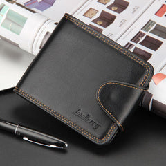 Men Business Casual Zipper Short Card Holder Wallet