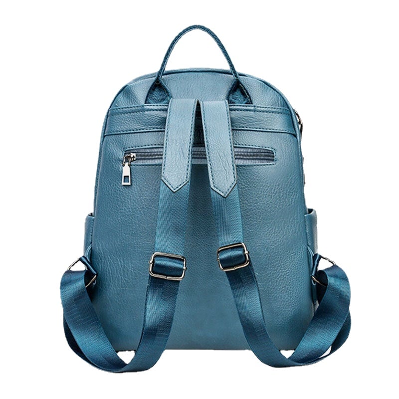 Women PU Leather Multi-carry Casual Outdoor School Backpack Shoulder Bag