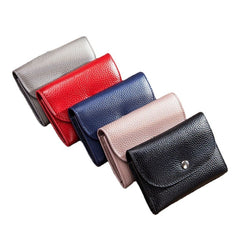 women genuine leather multifunction lychee pattern coin bag small wallet