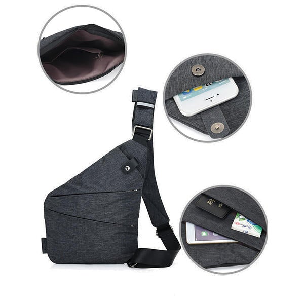 Men's Anti-Theft Crossbody Shoulder Bag - Hidden Motorcycle Chest Pack