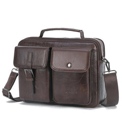 Men Genuine Leather Casual Large Capacity Handbag Crossbody Bag